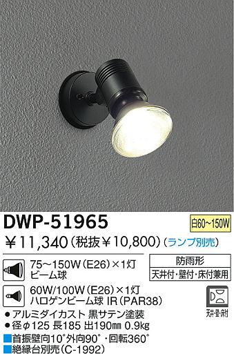 DAIKO アウトドアスポット DWP-51965 | 商品情報 | LED照明器具の激安