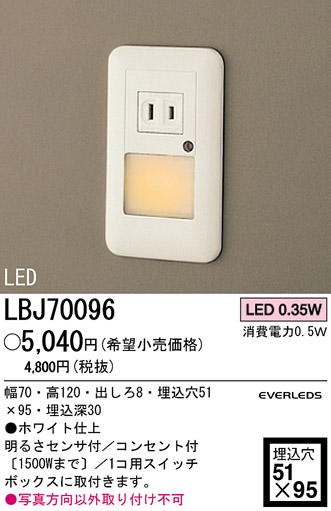 パナソニック電工 PANASONIC ブラケット LBJ70096 | 商品情報 | LED