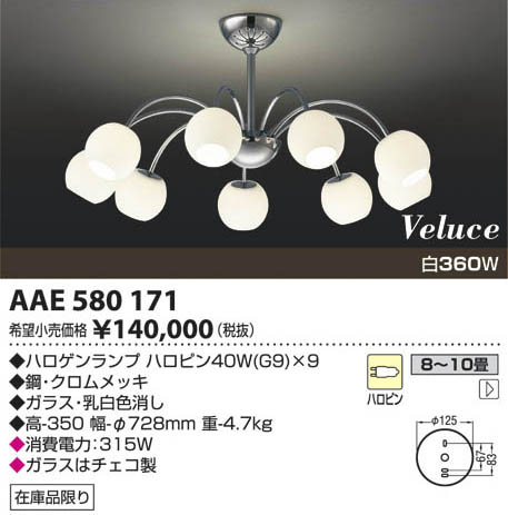 コイズミ照明 KOIZUMI 白熱灯シャンデリア AAE580171 | 商品情報 | LED照明器具の激安・格安通販・見積もり販売 照明倉庫  -LIGHTING DEPOT-