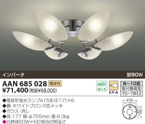 KOIZUMI 蛍光灯シャンデリア AAN685028 | 商品情報 | LED照明器具の