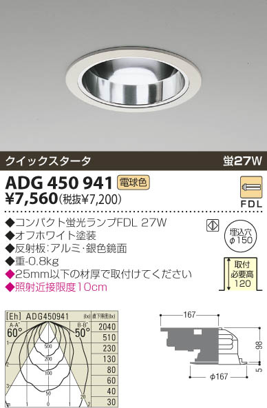 KOIZUMI 蛍光灯ダウンライト ADG450941 | 商品情報 | LED照明器具の 