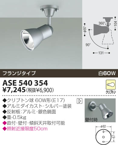 KOIZUMI スポットライト（フランジ） ASE540354 | 商品情報 | LED照明