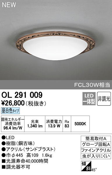 ODELIC オーデリック 小型シーリングライト OL291009 | 商品情報 | LED照明器具の激安・格安通販・見積もり販売 照明倉庫  -LIGHTING DEPOT-