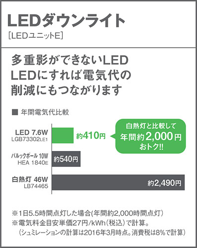 Panasonic LED ダウンライト LSEB5071LE1 | 商品情報 | LED照明器具の