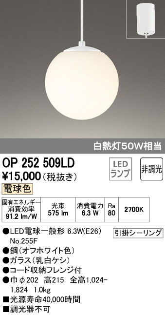 ODELIC オーデリック LED ペンダントライト OP252509LD | 商品情報