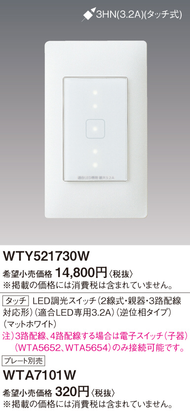 Panasonic アドバンススイッチ用子器 1個 WTY5901WK