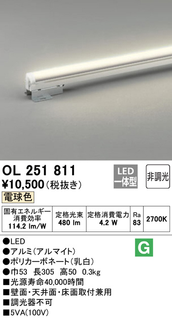 ODELIC オーデリック 室内用間接照明 OL251811 | 商品情報 | LED照明