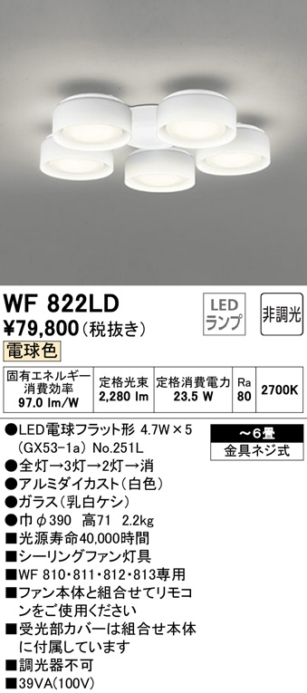 ODELIC オーデリック シーリングファン WF822LD | 商品情報 | LED照明