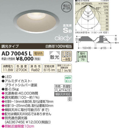 ߾ KOIZUMI LEDⵤ̩饤 AD70045L β