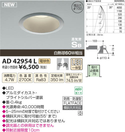 ߾ KOIZUMI ɱɼ饤 LED AD42954L β