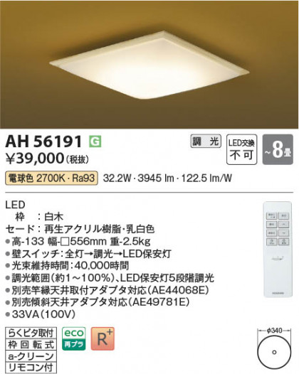 ���β��� Koizumi �������߾��� LED����������� AH56191