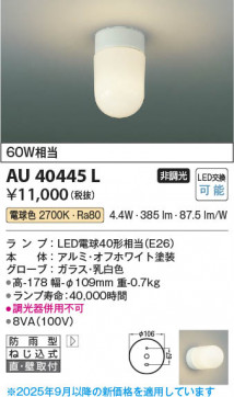 ���β��� Koizumi �������߾��� LED�ɱ����֥饱�å� AU40445L