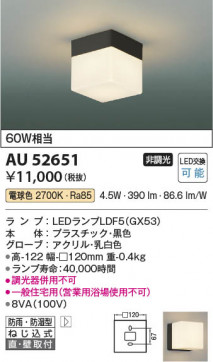 ���β��� Koizumi �������߾��� LED�ɱ��ɼ����֥饱�å� AU52651