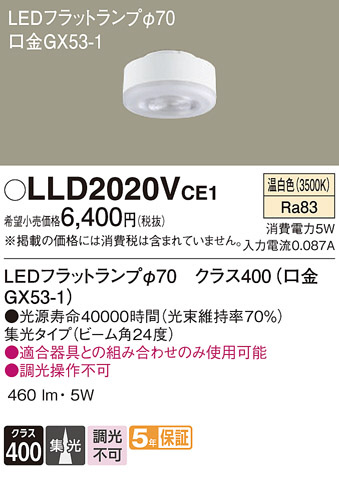 Panasonic ���� LLD2020VCE1 �ᥤ��̿�