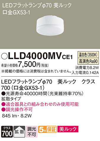 Panasonic ���� LLD4000MVCE1 �ᥤ��̿�