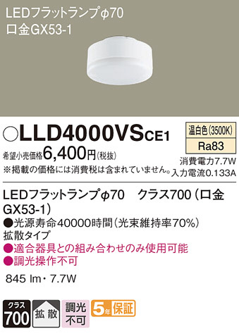 Panasonic ���� LLD4000VSCE1 �ᥤ��̿�
