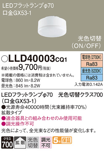 Panasonic ���� LLD40003CQ1 �ᥤ��̿�