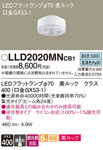 Panasonic ���� LLD2020MNCB1 �ᥤ��̿�