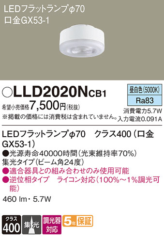 Panasonic ���� LLD2020NCB1 �ᥤ��̿�