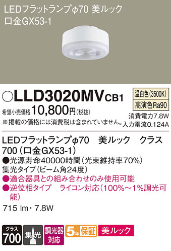 Panasonic ���� LLD3020MVCB1 �ᥤ��̿�
