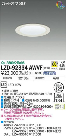 DAIKO ŵ 饤 LZD-92334AWVF ʼ̿