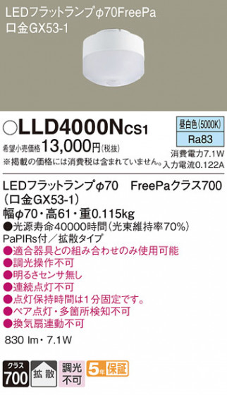 Panasonic ���� LLD4000NCS1 �ᥤ��̿�