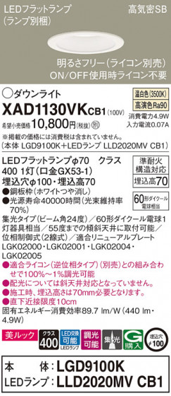 Panasonic 饤 XAD1130VKCB1 ᥤ̿