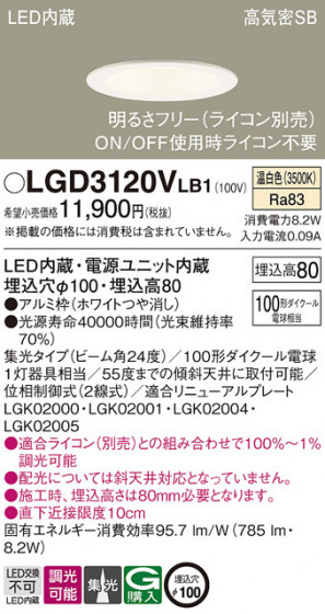 Panasonic ������饤�� LGD3120VLB1 �ᥤ��̿�