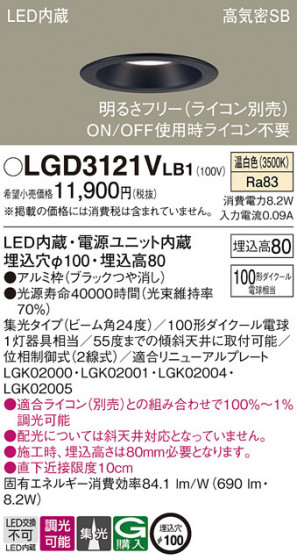 Panasonic ������饤�� LGD3121VLB1 �ᥤ��̿�