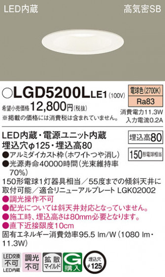 Panasonic ������饤�� LGD5200LLE1 �ᥤ��̿�