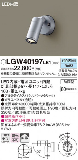 Panasonic �������ƥꥢ���ݥåȥ饤�� LGW40197LE1 �ᥤ��̿�