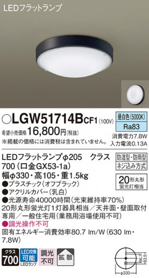 Panasonic �������ƥꥢ�饤�� LGW51714BCF1 �ᥤ��̿�
