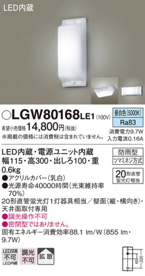 Panasonic �������ƥꥢ�饤�� LGW80168LE1 �ᥤ��̿�