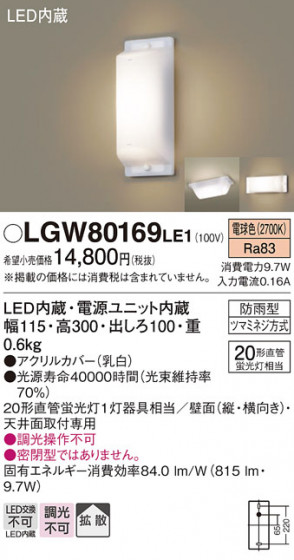 Panasonic �������ƥꥢ�饤�� LGW80169LE1 �ᥤ��̿�