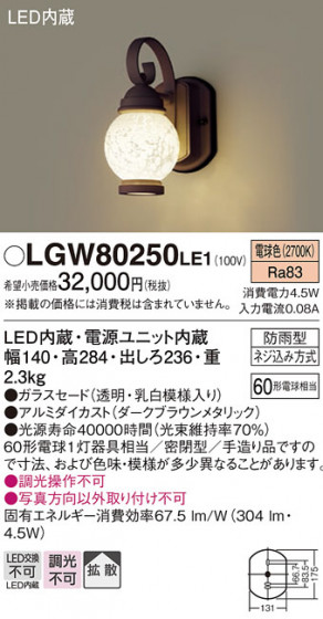 Panasonic �������ƥꥢ�饤�� LGW80250LE1 �ᥤ��̿�