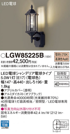 Panasonic �������ƥꥢ�饤�� LGW85225B �ᥤ��̿�
