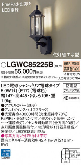 Panasonic �������ƥꥢ�饤�� LGWC85225B �ᥤ��̿�