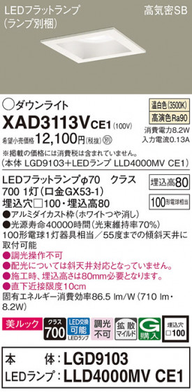 Panasonic 饤 XAD3113VCE1 ᥤ̿