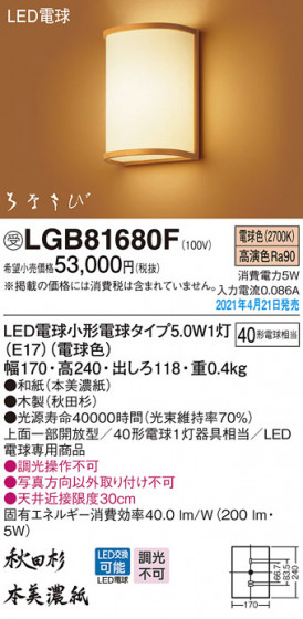 Panasonic ֥饱å LGB81680F ᥤ̿