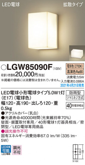 Panasonic �������ƥꥢ�饤�� LGW85090F �ᥤ��̿�