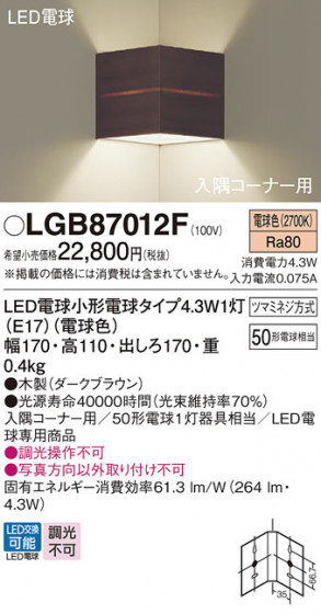 Panasonic ֥饱å LGB87012F ᥤ̿