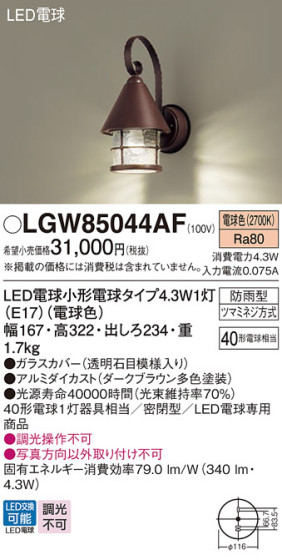 Panasonic �������ƥꥢ�������ȥɥ� LGW85044AF �ᥤ��̿�