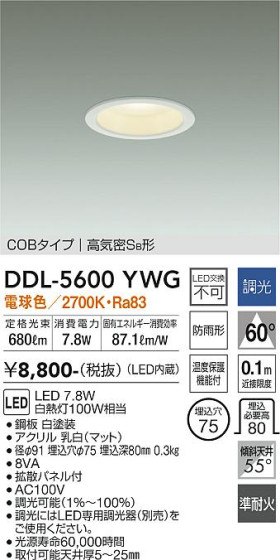 ʼ̿ | DAIKO ŵ 饤 DDL-5600YWG