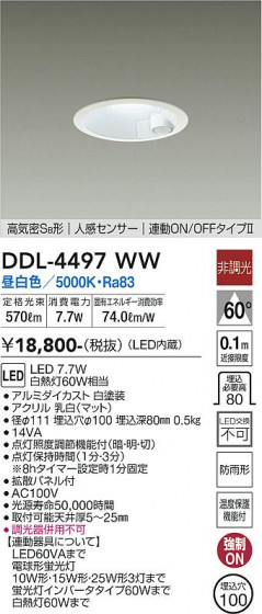 ʼ̿ | DAIKO ŵ ʹ󥵡ե饤 DDL-4497WW