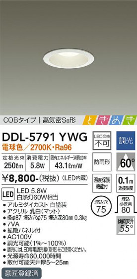 ʼ̿ | DAIKO ŵ 饤 DDL-5791YWG