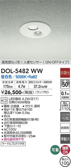 ʼ̿ | DAIKO ŵ ʹ󥵡ե饤 DOL-5482WW