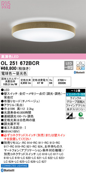 ODELIC ǥå 󥰥饤 OL251672BCR ᥤ̿