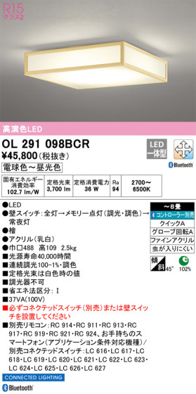 ODELIC ǥå 󥰥饤 OL291098BCR ᥤ̿