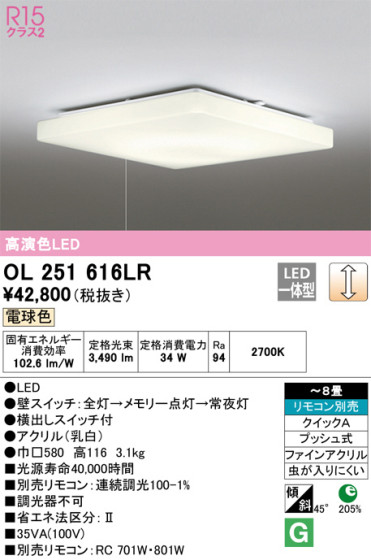 ODELIC ǥå 󥰥饤 OL251616LR ᥤ̿