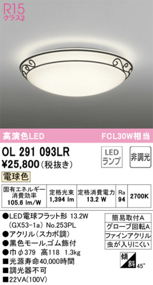 ODELIC ǥå 󥰥饤 OL291093LR ᥤ̿